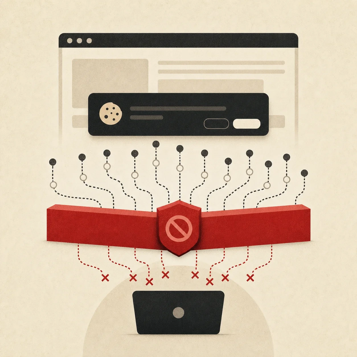 Consent banner dark pattern interface